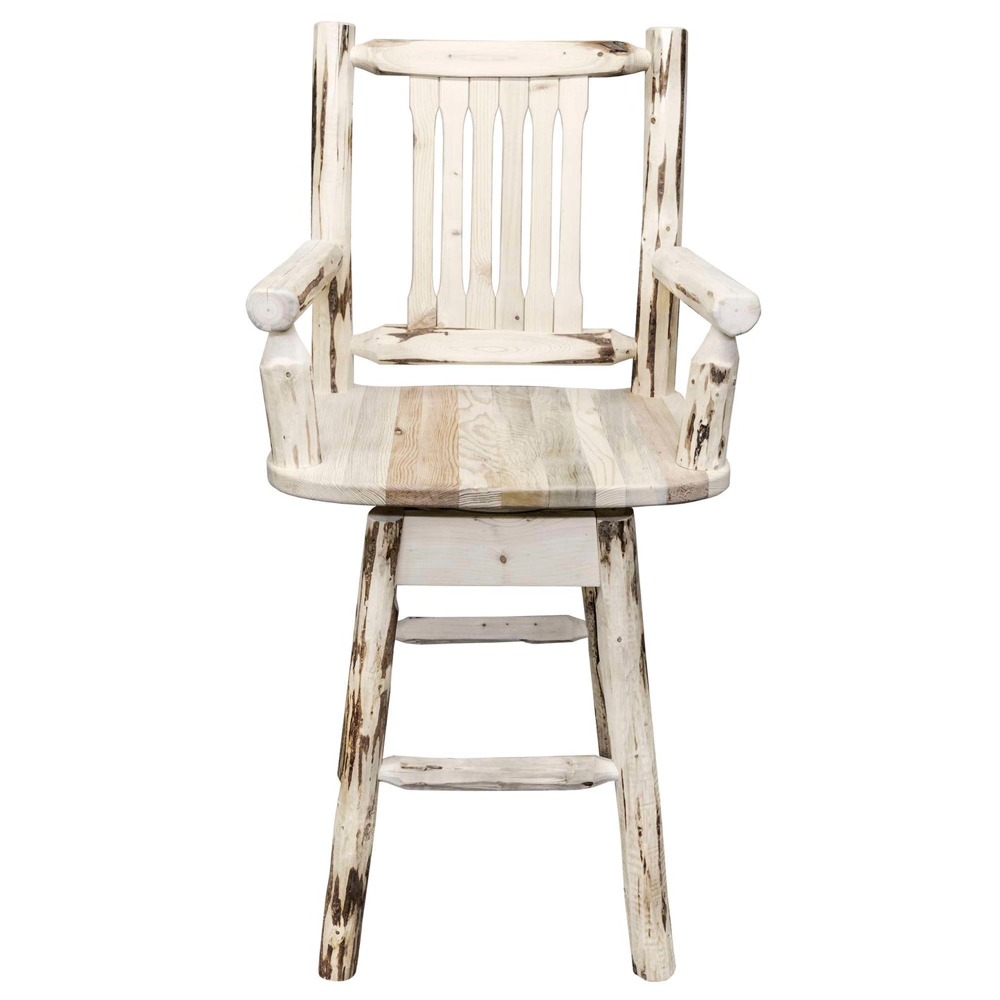 Montana Woodworks - Montana Collection Captain's Barstool w/ Back & Swivel, Ready to Finish  - 49 in