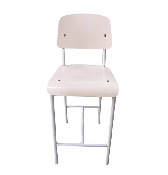 GFURN - Anaïs Counter Stool - White Seat/Back & White Frame - 39 in