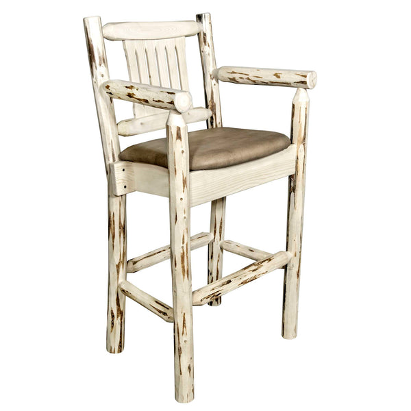 Montana Woodworks - Montana Collection Captain's Barstool - Buckskin Upholstery, Ready to Finish  - 44 in
