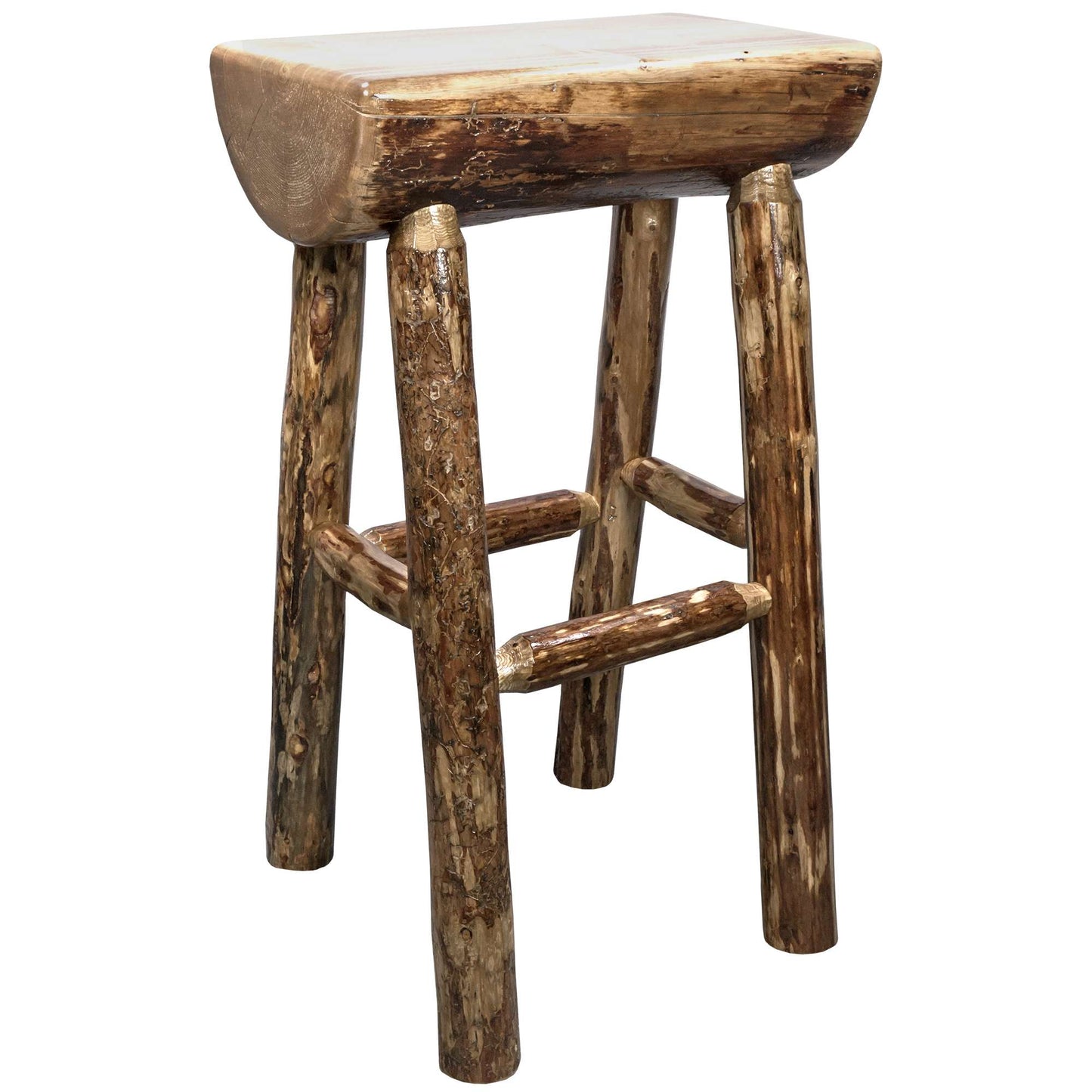 Montana Woodworks - Glacier Country Collection Counter Height Half Log Barstool - 24 in
