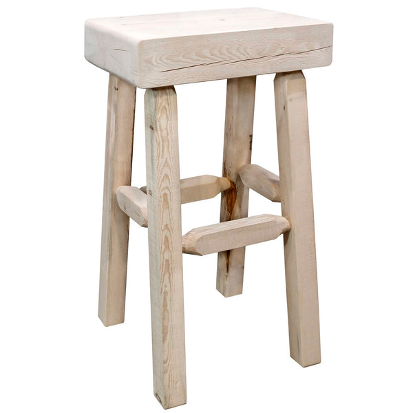 Montana Woodworks - Homestead Collection Half Log Barstool, Ready to Finish - 30 in