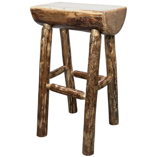 Montana Woodworks - Glacier Country Collection Counter Height Half Log Barstool - 24 in