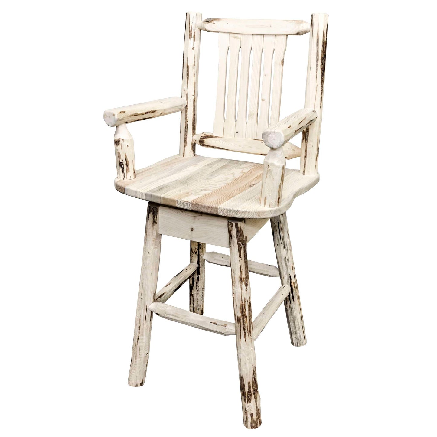 Montana Woodworks - Montana Collection Counter Height Swivel Captain's Barstool, Ready to Finish  - 43 in