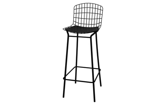 Manhattan Comfort Madeline 41.73" Barstool with Seat Cushion in Black