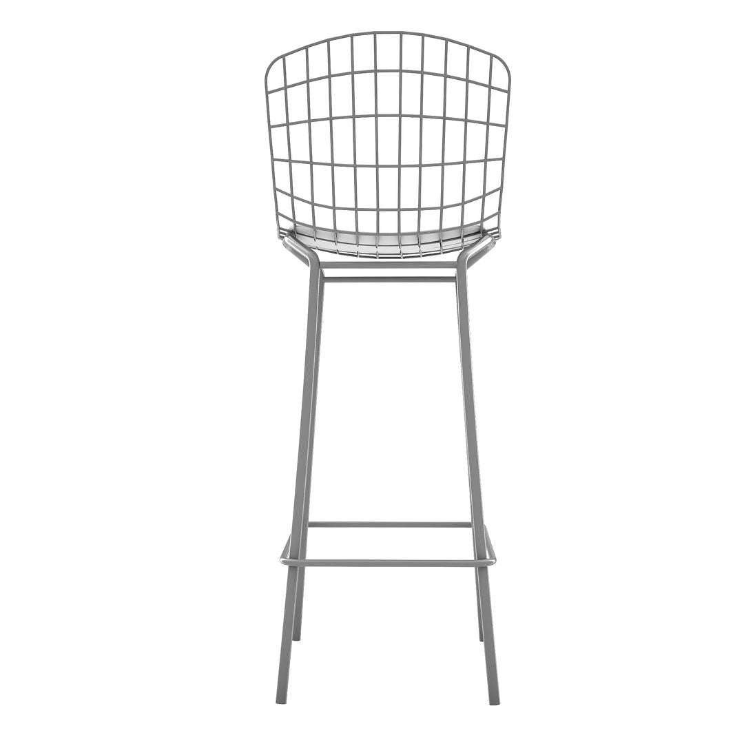 Manhattan Comfort Madeline 41.73" Barstool with Seat Cushion in Charcoal Grey and White