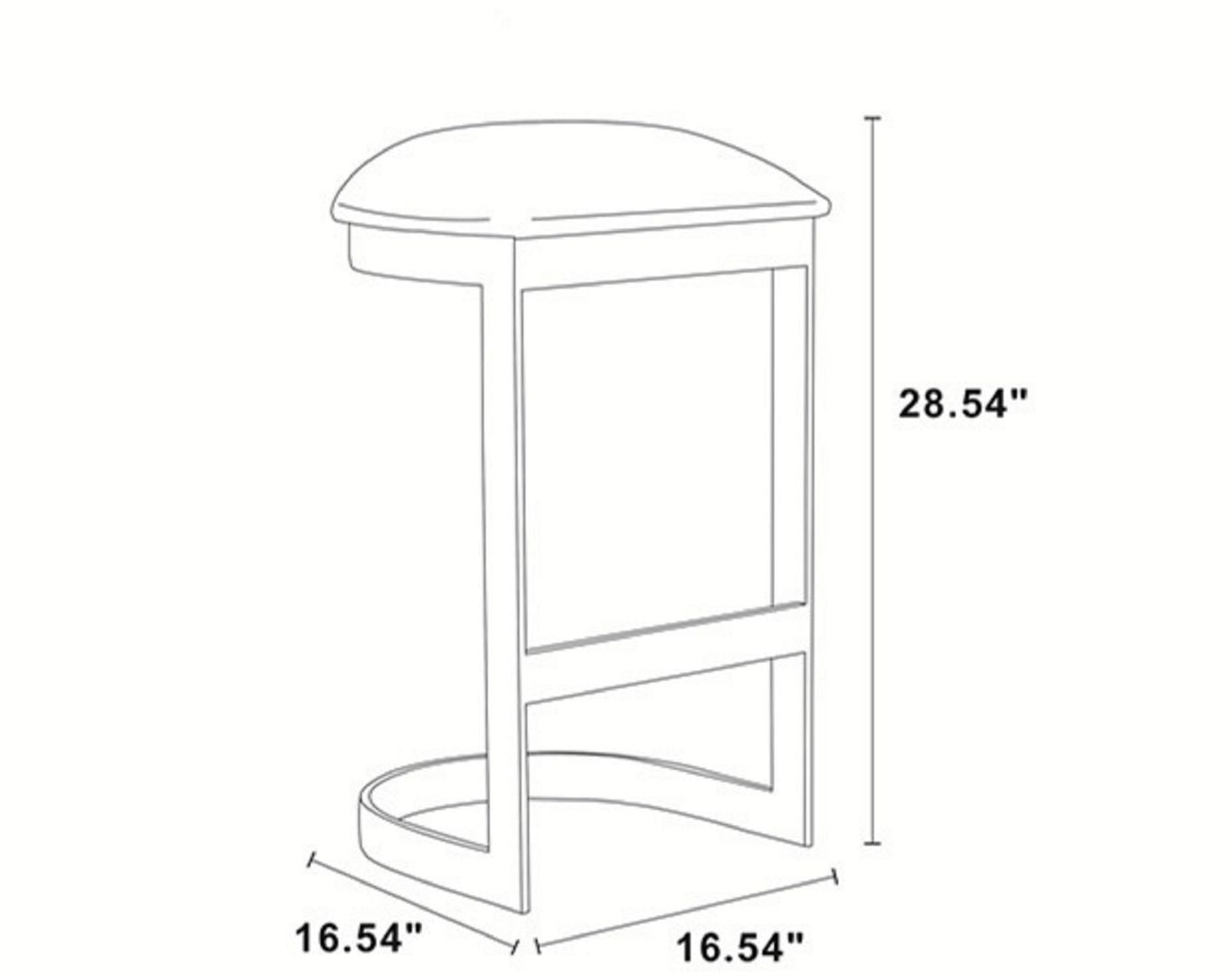 Manhattan Comfort Aura 28.54 in. White and Polished Brass Stainless Steel Bar Stool (Set of 3)