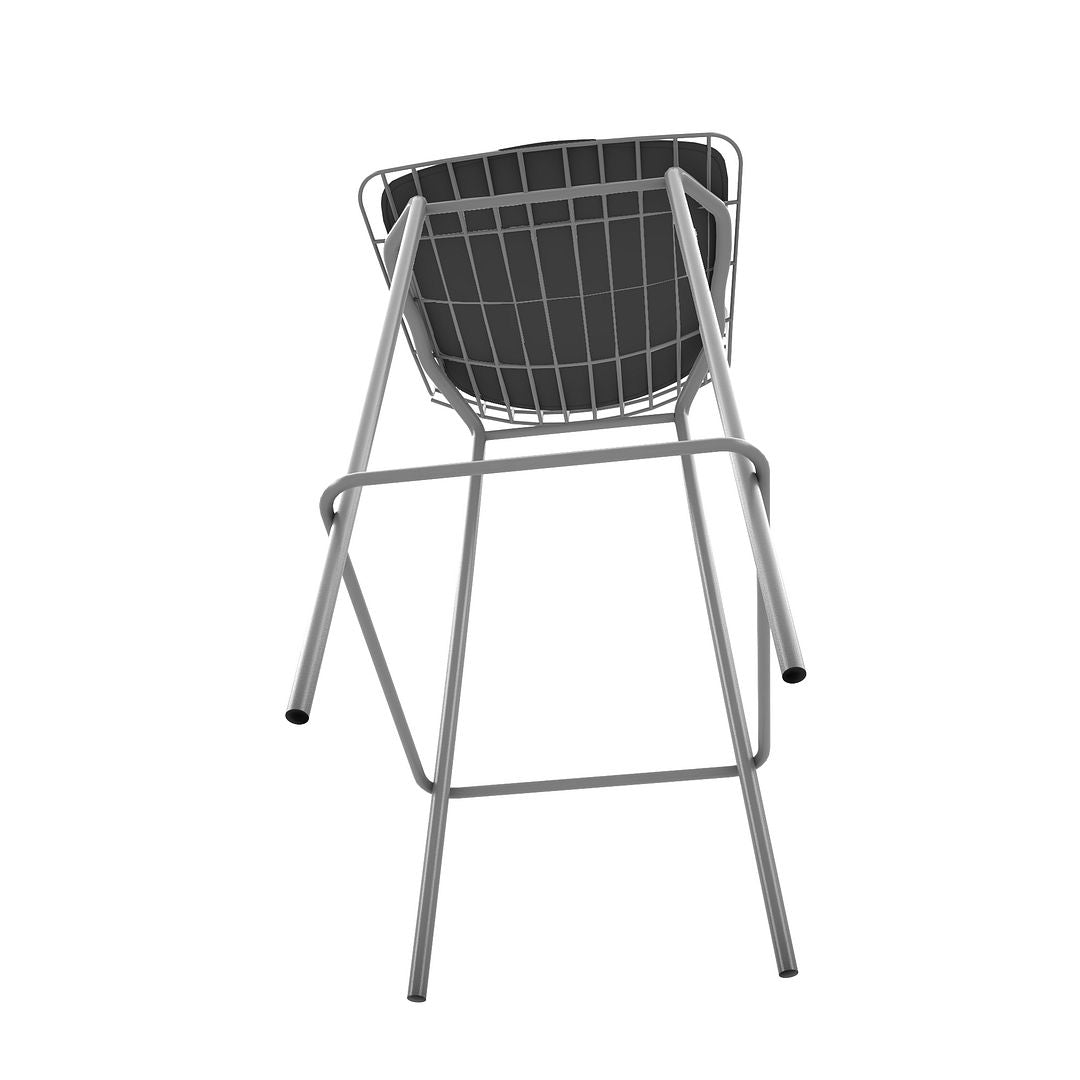 Manhattan Comfort Madeline 41.73" Barstool with Seat Cushion in Charcoal Grey and Black